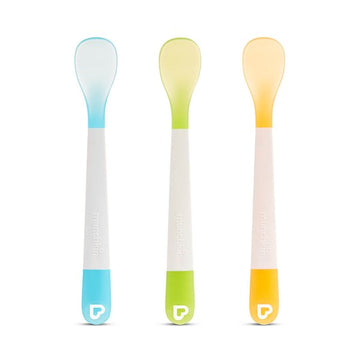 マンチキン たべたくなーる 離乳食スプーン/3本セット ブルー&グリーン